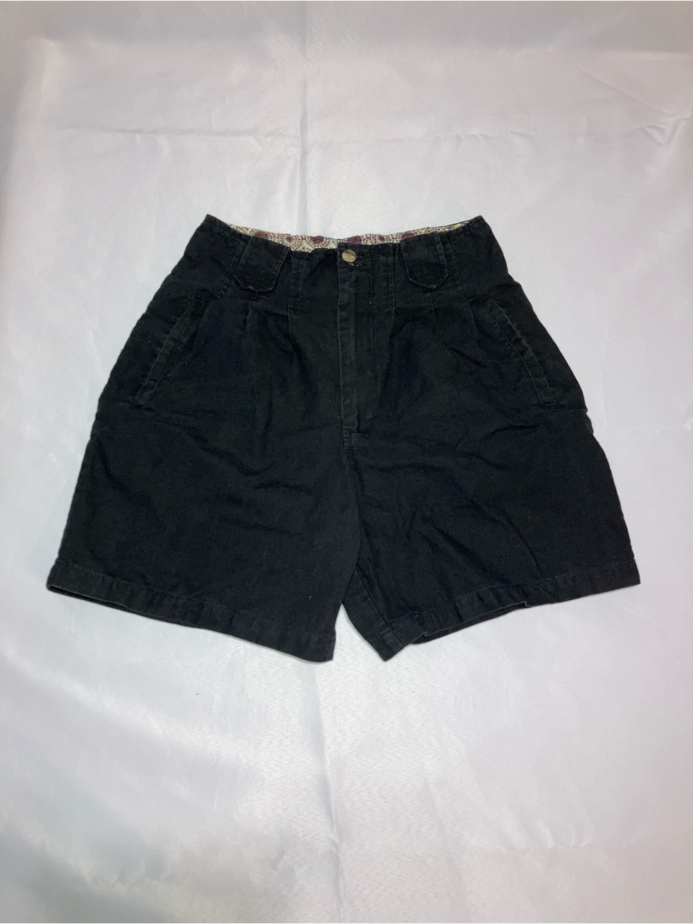 Kiko Black High-Waist Pleated Cargo-Style Shorts